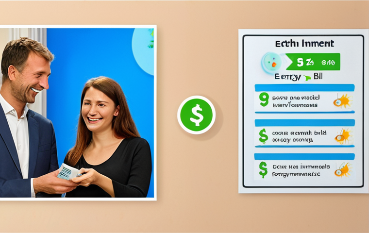 **
> **Prompt:** A split image. On one side, a person happily paying a slightly higher price for an energy-efficient appliance with the European Ecolabel. On the other side, that same person smiling while looking at a lower energy bill, with a subtle Earth icon in the background. Focus on conveying "smart investment" and environmental benefit. Style: Clean, modern, slightly cartoonish.
**